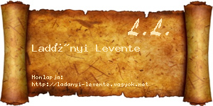 Ladányi Levente névjegykártya